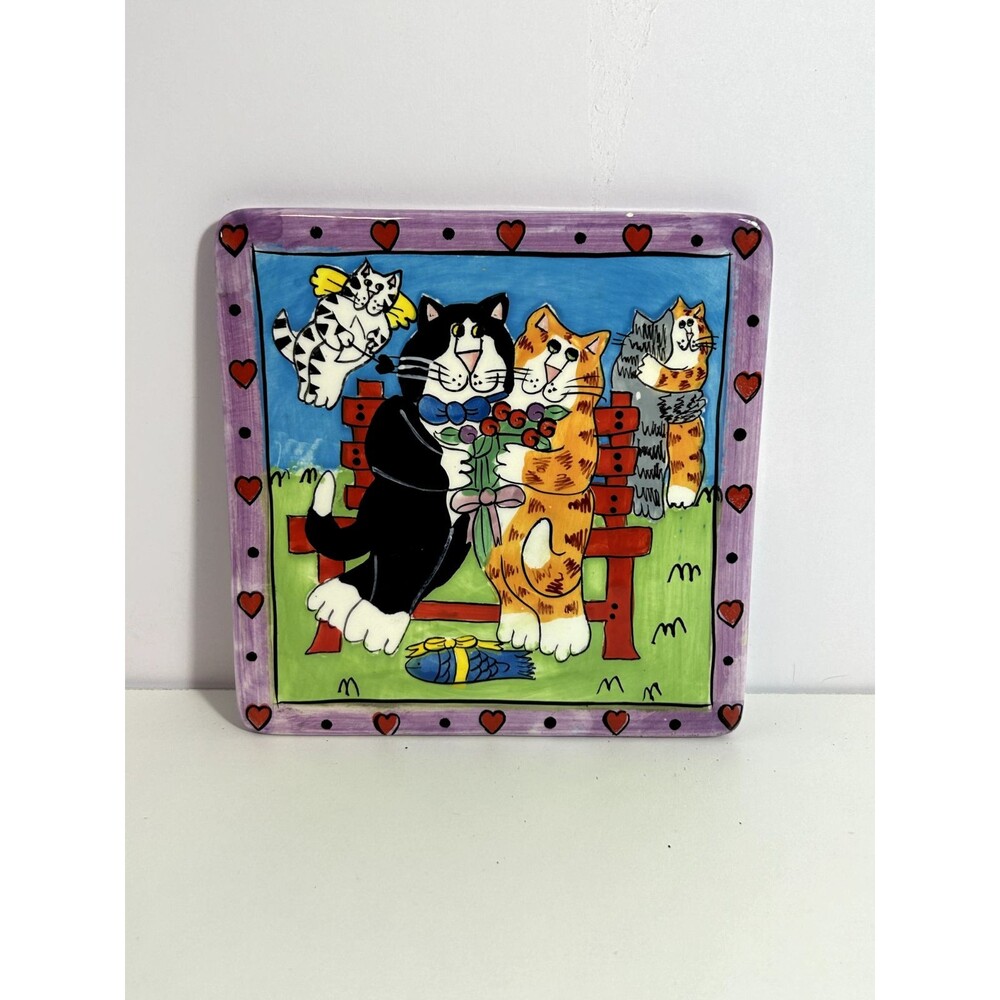2002 Candice Reiter Designs CATZILLA Trivet/Art Tile 6"
